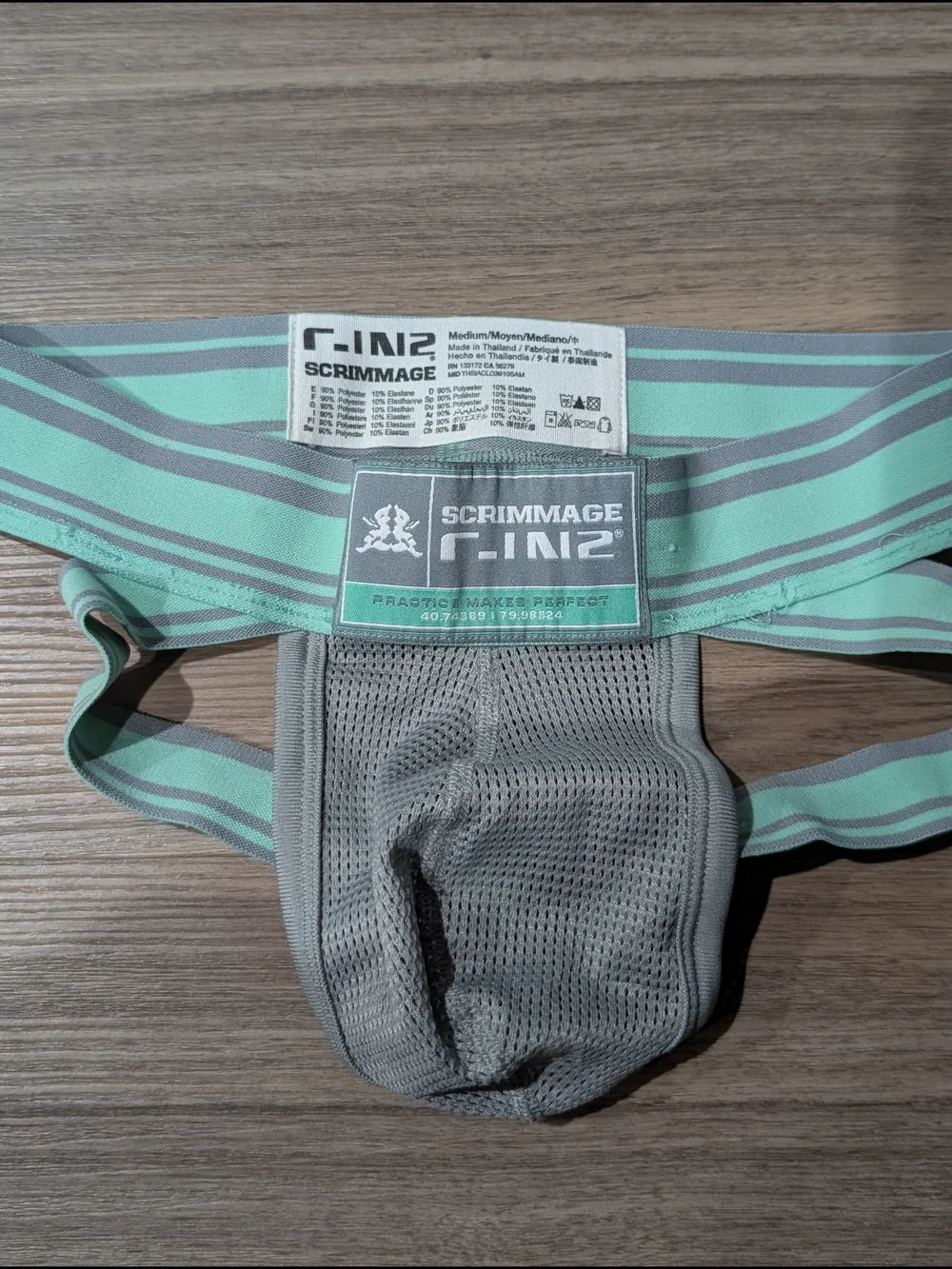 Scrimmage Line Men's Gray & Mint Athletic Jock Brief